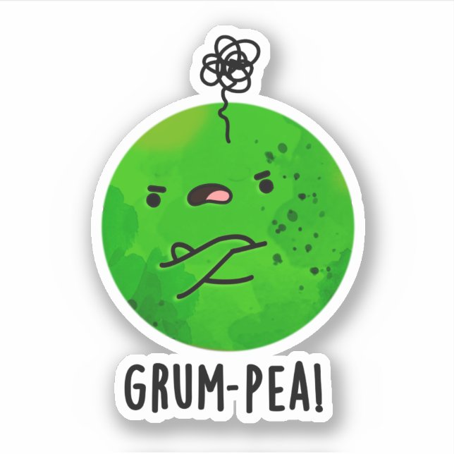 Grum-pea Funny Veggie Pun Aufkleber (Vorderseite)