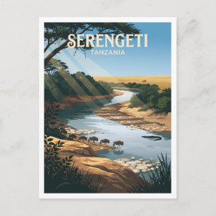 Grumeti Fluss Seronera Tansania Geschenk Postkarte
