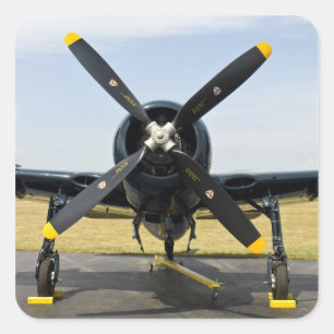 Grumman F8F Bearcat Marine-Trägerflugzeug auf dem Quadratischer Aufkleber