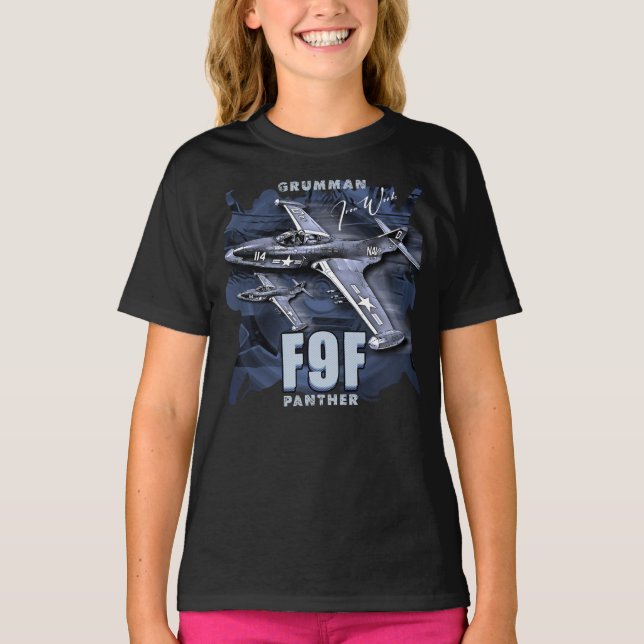 Grumman F9F Panther Carrier-Based Jet Fighter T-Shirt (Vorderseite)