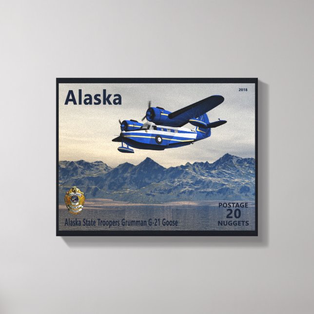 Grumman G-21 Gans - Alaska Postage Leinwanddruck (Vorderseite)