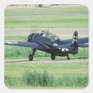 Grumman TBF/TBM Avenger Marine-Torpedobomber Quadratischer Aufkleber