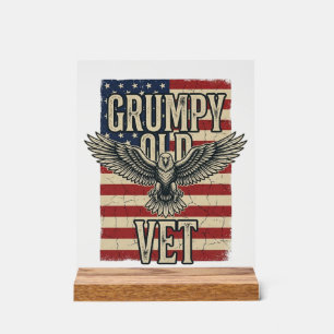 Grummeliger Alter Veteranen Patriotischer Adler Fl Acrylschild