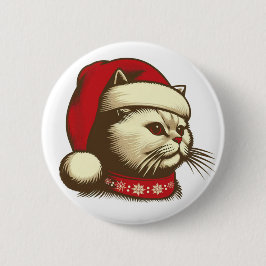 Grump Christmas Cat Button