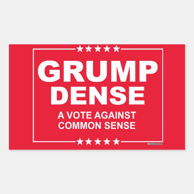 GRUMP DENSE 2016 - Eine Stimme gegen den gesunden  Rechteckiger Aufkleber (Vorderseite)