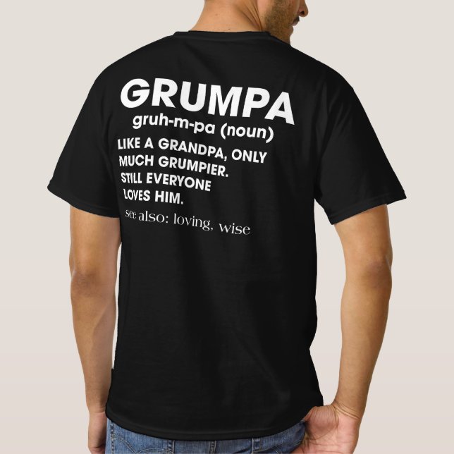 Grumpa Definition Opa Weihnachtsgeschenk T-Shirt (Rückseite)