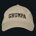 Grumpa | Funny Grumpy Grandpa in Schwarz Bestickte Baseballkappe<br><div class="desc">Einfaches Retro-Vintages Textdesign eines beliebten Spitznamen für grump Großväter - grumpa.</div>