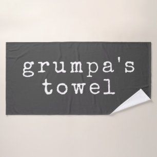 Grumpa   Funny Grumpy Grandpa in Schwarz und Weiß Badehandtuch