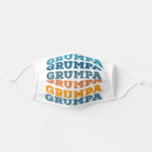 Grumpa   Funny Grumpy Grandpa Retro Text Design Mund-Nasen-Maske Aus Stoff