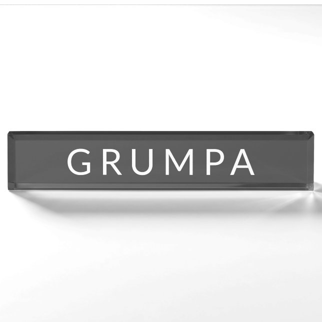 Grumpa Funny Novelty für Grumpy Grandpa Graphic De Namensplakette (Vorderseite)