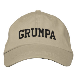 Grumpa Lustiger mürrischer Opa in Schwarz Bestickte Baseballkappe