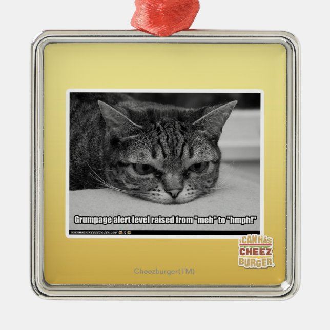 Grumpage Alarm Silbernes Ornament (Vorne)