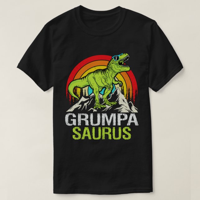 Grumpasaurus Dinosaurier Grandpa Saurus Vatertag T-Shirt (Design vorne)