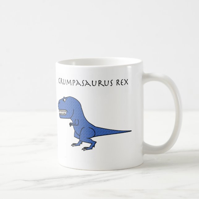 Grumpasaurus Rex blaue strukturierte Tasse (Rechts)