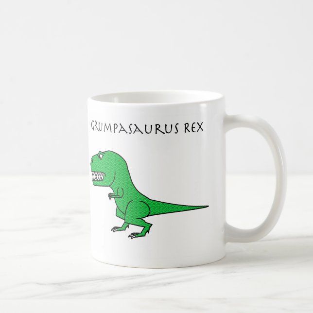 Grumpasaurus Rex grüne strukturierte Tasse (Rechts)
