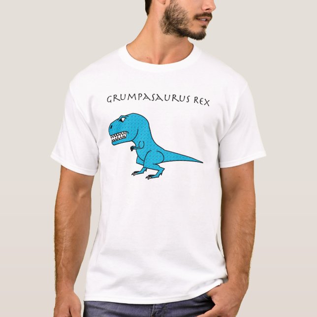 Grumpasaurus Rex hellblaues strukturiertes T-Shirt (Vorderseite)