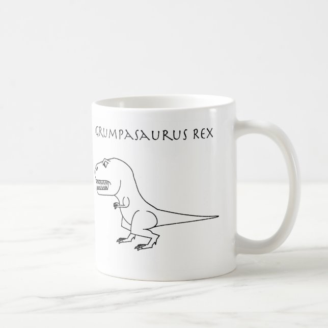Grumpasaurus Rex Skizze-Tasse Kaffeetasse (Rechts)