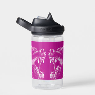 Grumpierbären Neon Pink & White Individuelle Name Trinkflasche