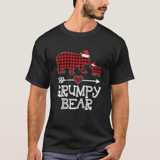 Grumpiger Bär, Roter Buffalo Karierter Grumpy Bär  T-Shirt (Vorderseite)