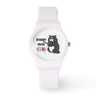 Grumpiger Modus bei lustiger, dicker Katze Armbanduhr