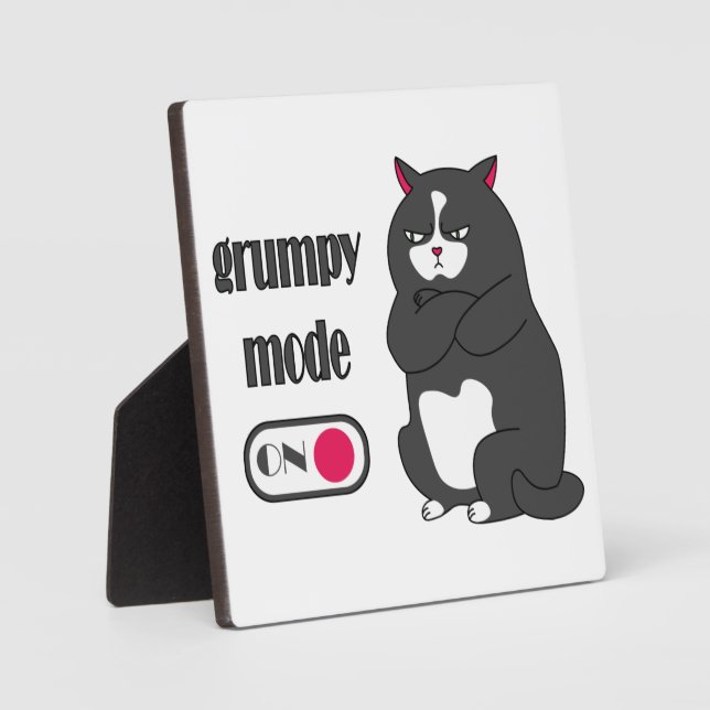 Grumpiger Modus bei lustiger, dicker Katze Fotoplatte (Vorderseite)
