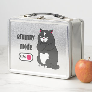 Grumpiger Modus bei lustiger, dicker Katze  Metall Brotdose