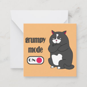 Grumpiger Modus bei lustiger, dicker Katze Mitteilungskarte