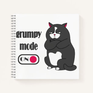 Grumpiger Modus bei lustiger, dicker Katze Notizbuch