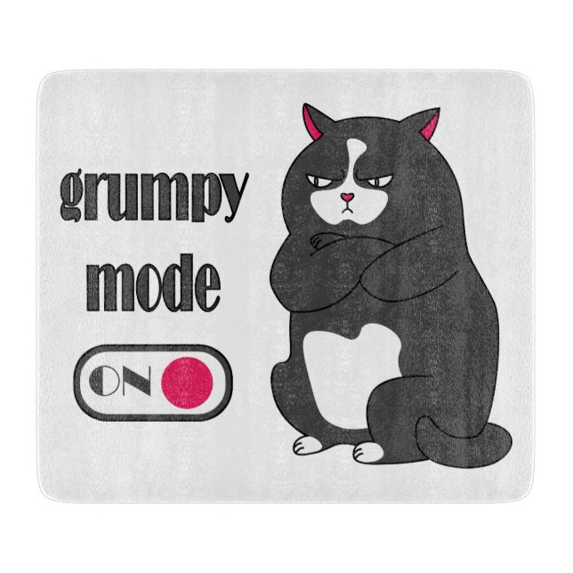 Grumpiger Modus bei lustiger, dicker Katze Schneidebrett (Vorderseite)