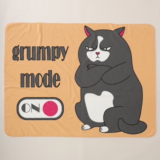 Grumpiger Modus bei lustiger, dicker Katze Sherpadecke (Vorderseite (Horizontal))