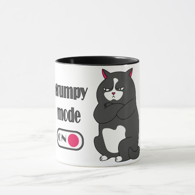 Grumpiger Modus bei lustiger, dicker Katze Tasse (Zentrum)