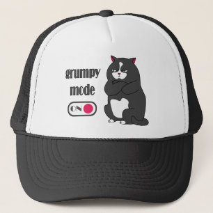 Grumpiger Modus bei lustiger, dicker Katze Truckerkappe