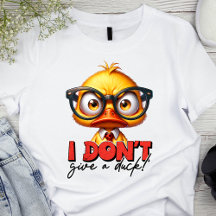 Grumpy Angry Duck Wear Glasses Funny Sprichwort