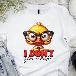 Grumpy Angry Duck Wear Glasses Funny Sprichwort T-Shirt