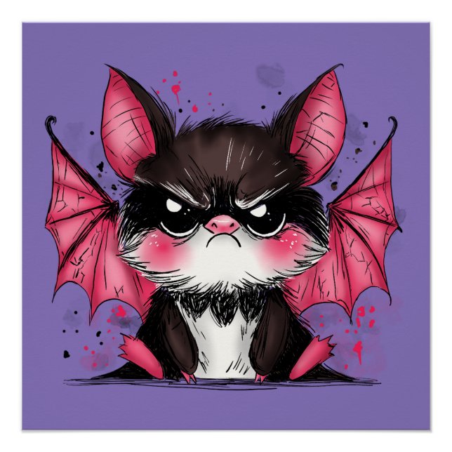 Grumpy Bat Poster (Vorderseite)