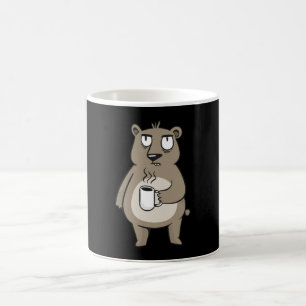 Grumpy bear holding a cup of coffee kaffeetasse