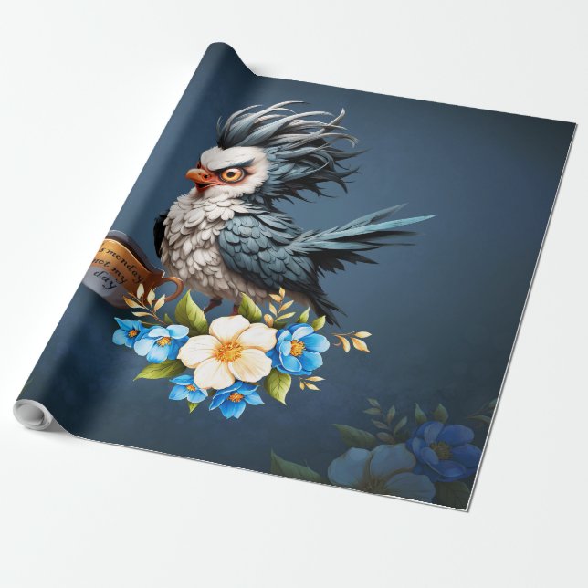 Grumpy Bird am Montag. Geschenkpapier (Ungerollt)