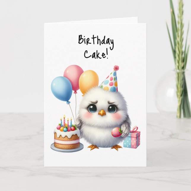 Grumpy Bird Cake Candles Geschenke zum Geburtstag Karte (Vorderseite)
