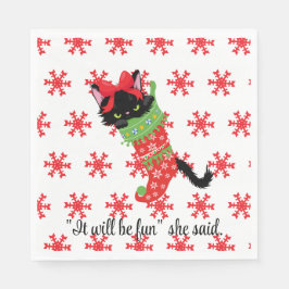 Grumpy Black Cat - Es wird Spaß, sagte sie - Papie Serviette