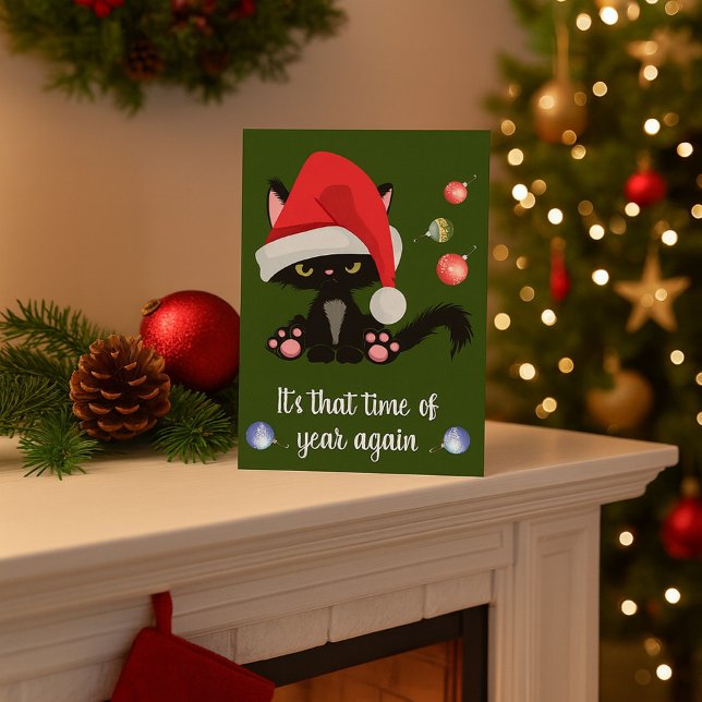Grumpy Black Cat Weihnachten Karte (Von Creator hochgeladen)
