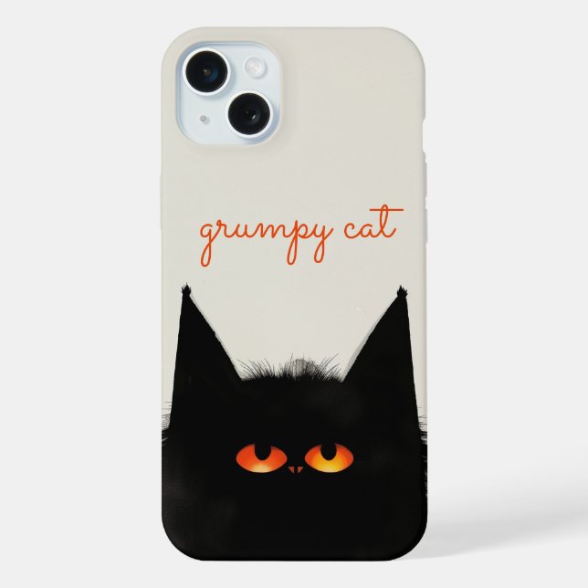 Grumpy Black iPhone 15 Plus Hülle (Rückseite)