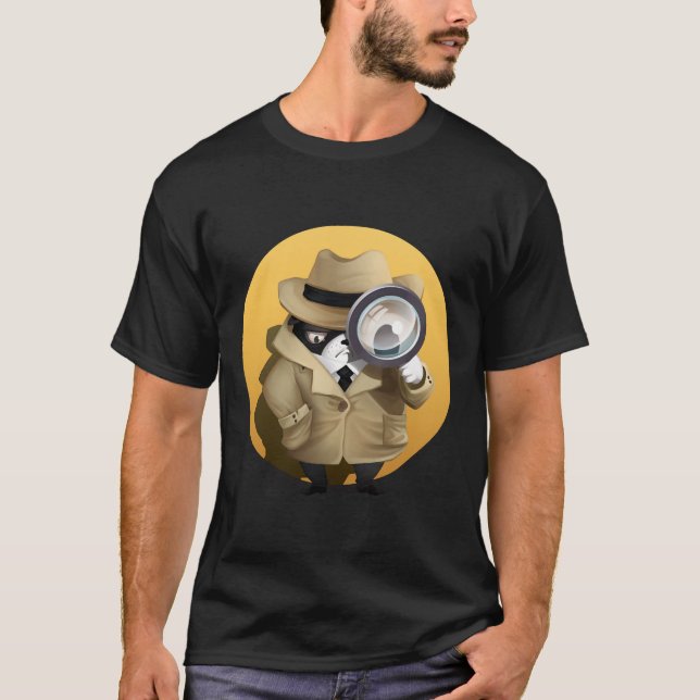 Grumpy Boston Terrier Detective T-Shirt (Vorderseite)