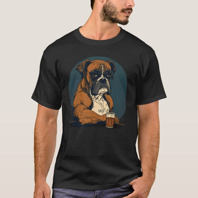 Grumpy Boxer Drinks Whisky T-Shirt (Vorderseite)