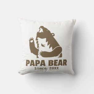 Grumpy Brown Papa Bären Jahr der Vaterschaft Kissen