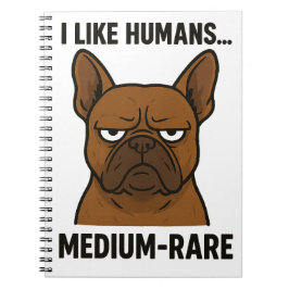 Grumpy Bulldog. Nichtsoziale Tiere Notizblock