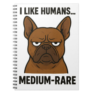 Grumpy Bulldog. Nichtsoziale Tiere Notizblock