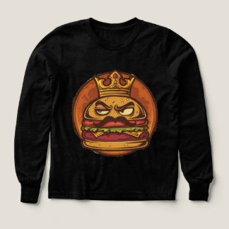 Grumpy Burger Crown Grafik Schwarz T-Shirt