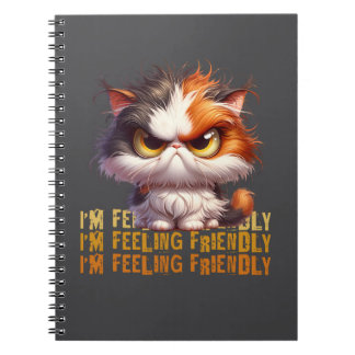 Grumpy Calico Cat und lustiges Zitat Notizblock