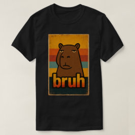 Grumpy Capybara “bruh” Meme – Funny Retro Animal  T-Shirt