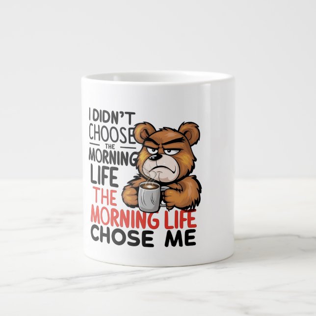 Grumpy Cartoon Bear Jumbo-Tasse (Vorderseite)
